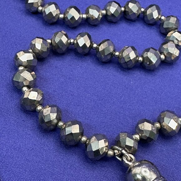 Chico’s Long 32” Pewter Beaded Tassel Necklace.  With Original Tag - Picture 11 of 16